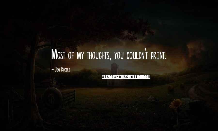 Jim Rogers Quotes: Most of my thoughts, you couldn't print.