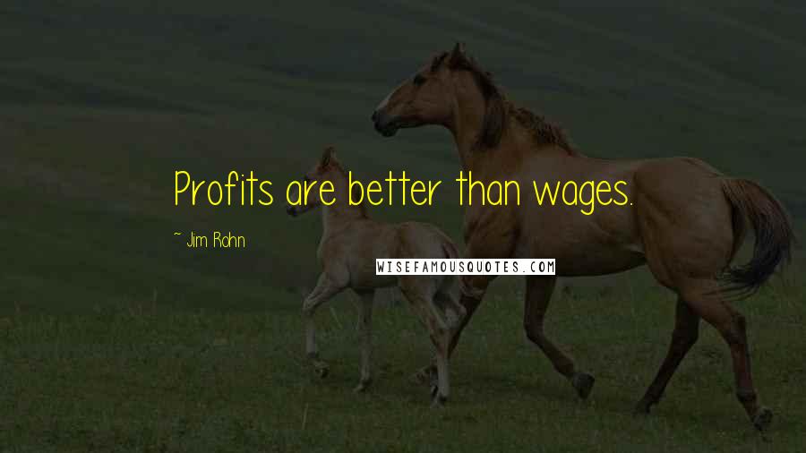 Jim Rohn Quotes: Profits are better than wages.