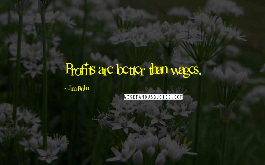 Jim Rohn Quotes: Profits are better than wages.