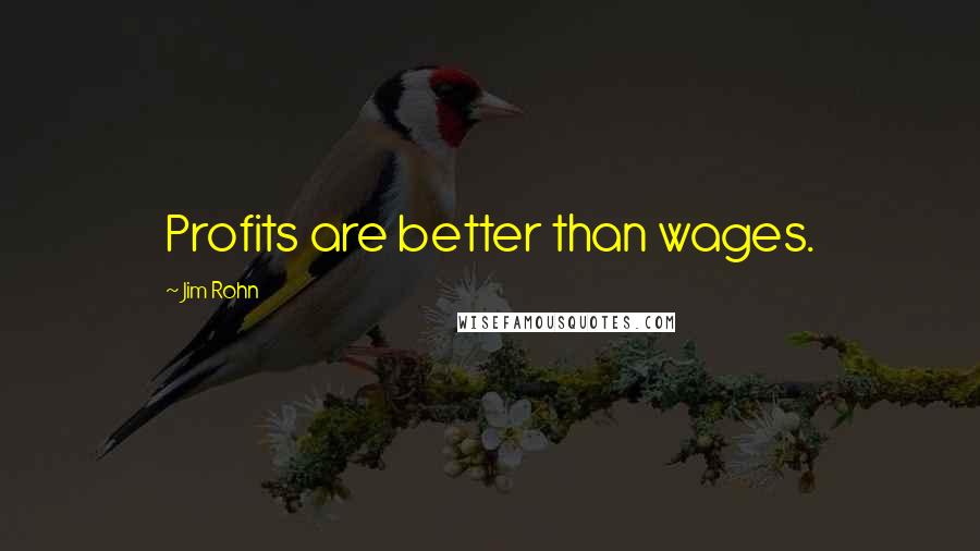 Jim Rohn Quotes: Profits are better than wages.