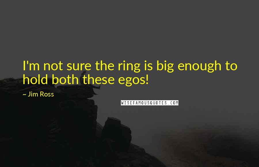 Jim Ross Quotes: I'm not sure the ring is big enough to hold both these egos!