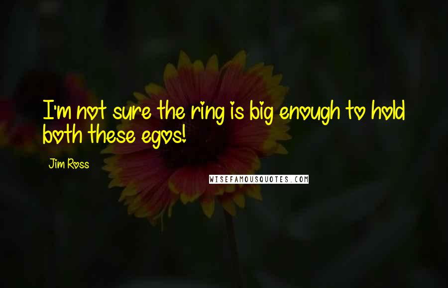 Jim Ross Quotes: I'm not sure the ring is big enough to hold both these egos!