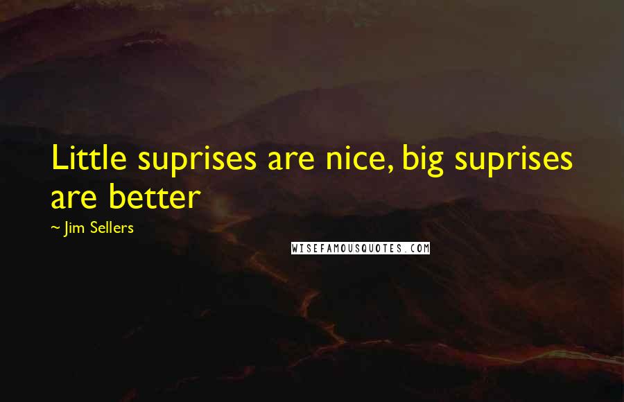 Jim Sellers Quotes: Little suprises are nice, big suprises are better