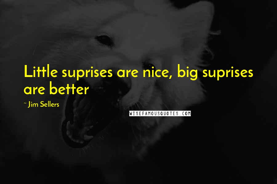 Jim Sellers Quotes: Little suprises are nice, big suprises are better
