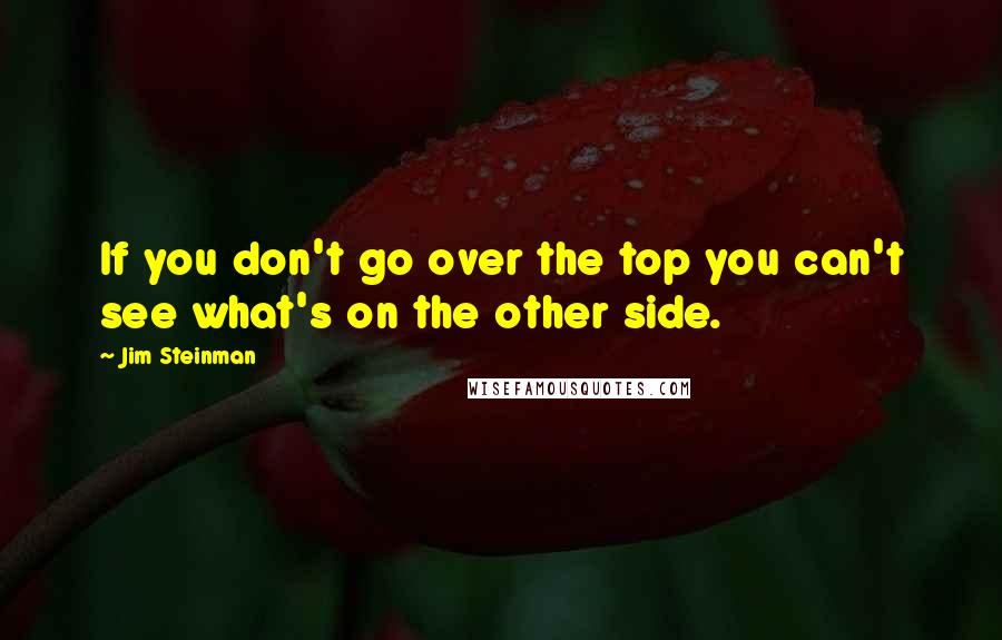 Jim Steinman Quotes: If you don't go over the top you can't see what's on the other side.