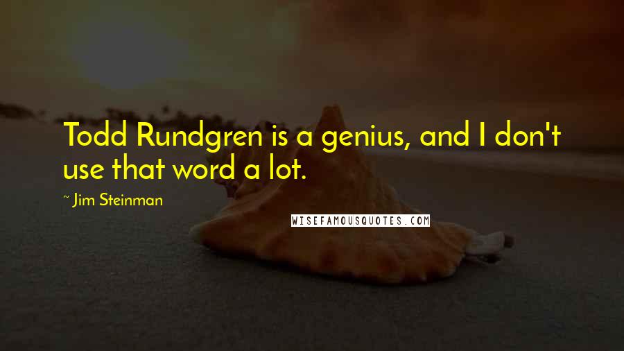 Jim Steinman Quotes: Todd Rundgren is a genius, and I don't use that word a lot.