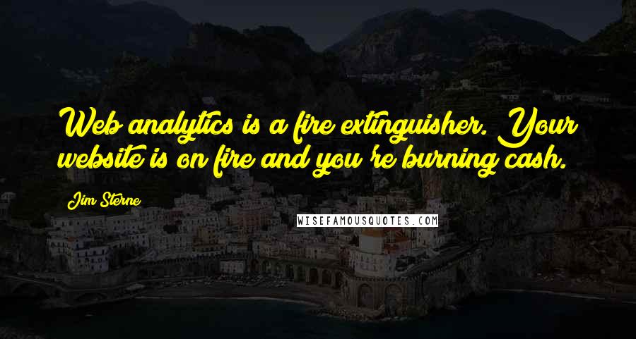 Jim Sterne Quotes: Web analytics is a fire extinguisher. Your website is on fire and you're burning cash.