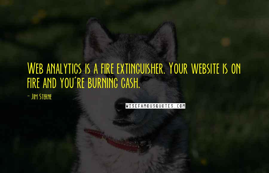 Jim Sterne Quotes: Web analytics is a fire extinguisher. Your website is on fire and you're burning cash.