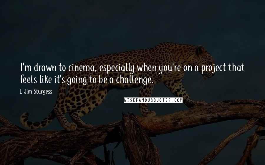 Jim Sturgess Quotes: I'm drawn to cinema, especially when you're on a project that feels like it's going to be a challenge.