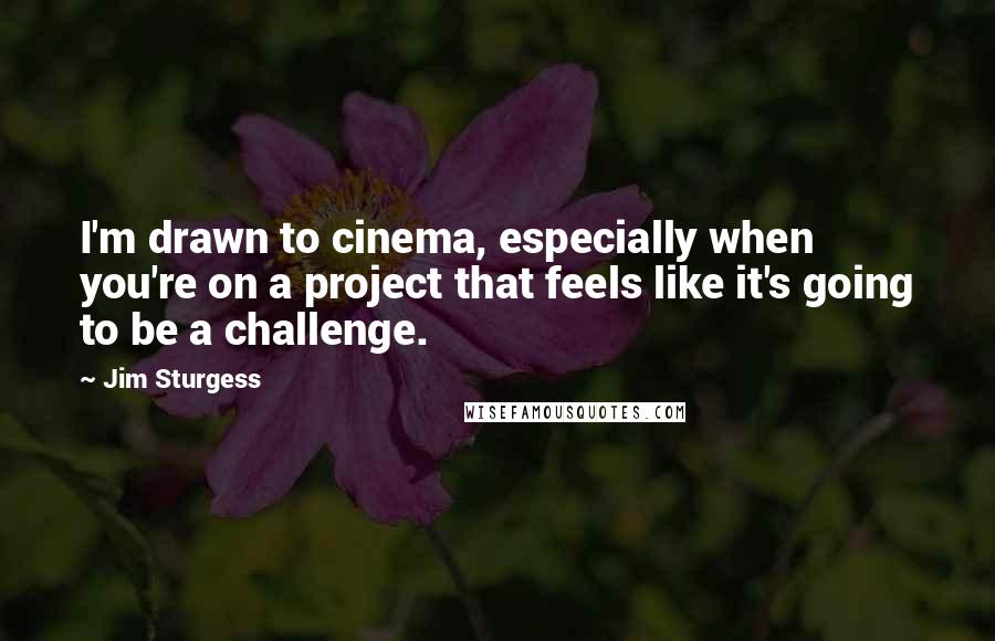 Jim Sturgess Quotes: I'm drawn to cinema, especially when you're on a project that feels like it's going to be a challenge.