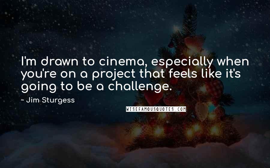 Jim Sturgess Quotes: I'm drawn to cinema, especially when you're on a project that feels like it's going to be a challenge.