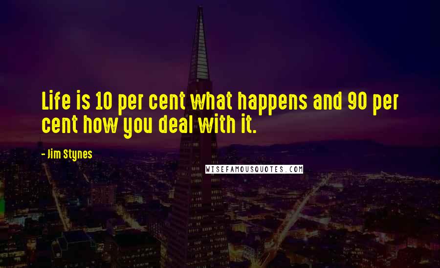 Jim Stynes Quotes: Life is 10 per cent what happens and 90 per cent how you deal with it.