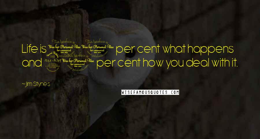 Jim Stynes Quotes: Life is 10 per cent what happens and 90 per cent how you deal with it.