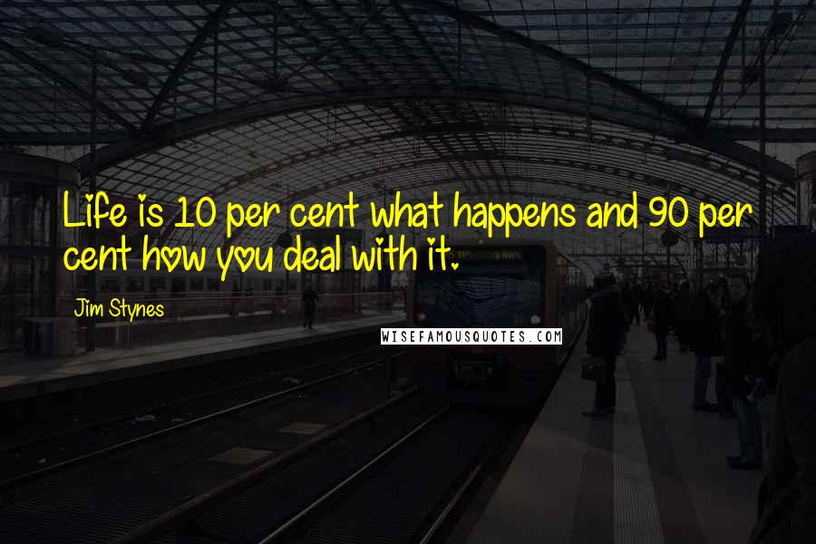 Jim Stynes Quotes: Life is 10 per cent what happens and 90 per cent how you deal with it.