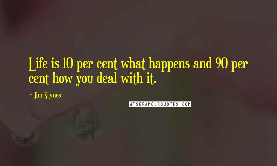 Jim Stynes Quotes: Life is 10 per cent what happens and 90 per cent how you deal with it.