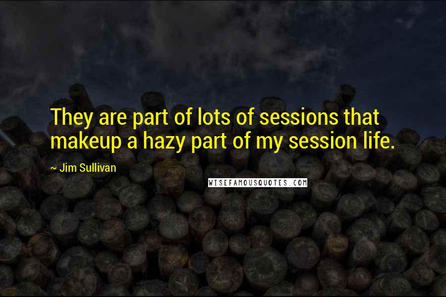 Jim Sullivan Quotes: They are part of lots of sessions that makeup a hazy part of my session life.