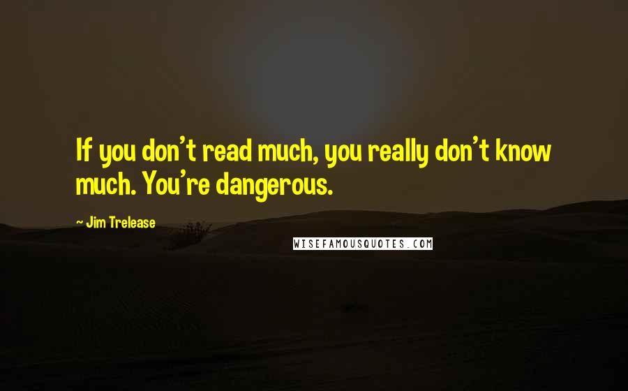 Jim Trelease Quotes: If you don't read much, you really don't know much. You're dangerous.