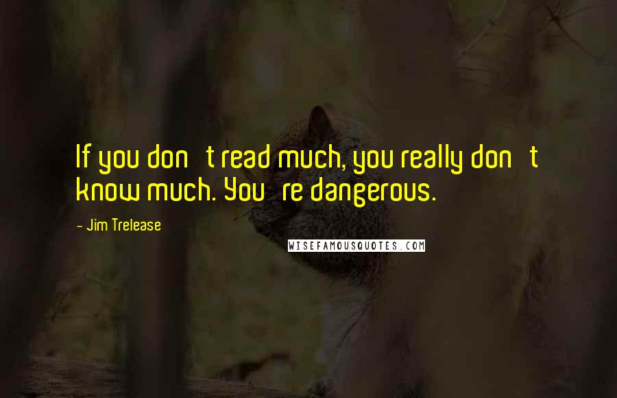 Jim Trelease Quotes: If you don't read much, you really don't know much. You're dangerous.