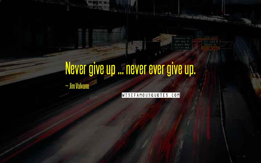 Jim Valvano Quotes: Never give up ... never ever give up.