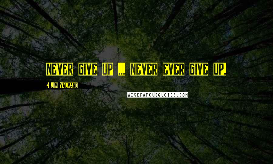 Jim Valvano Quotes: Never give up ... never ever give up.