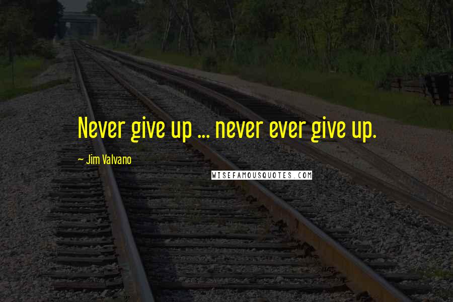 Jim Valvano Quotes: Never give up ... never ever give up.