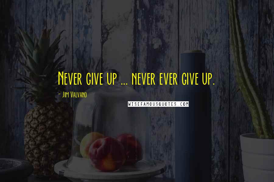 Jim Valvano Quotes: Never give up ... never ever give up.