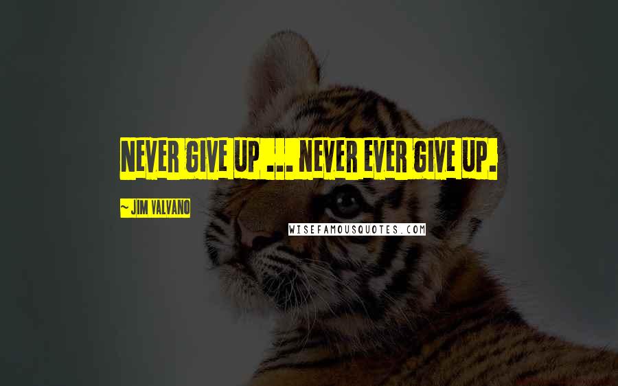 Jim Valvano Quotes: Never give up ... never ever give up.