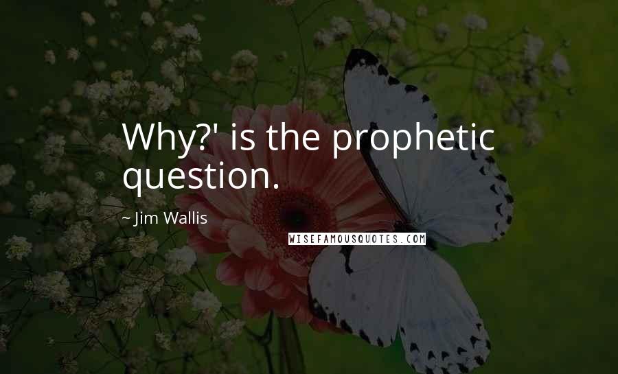 Jim Wallis Quotes: Why?' is the prophetic question.