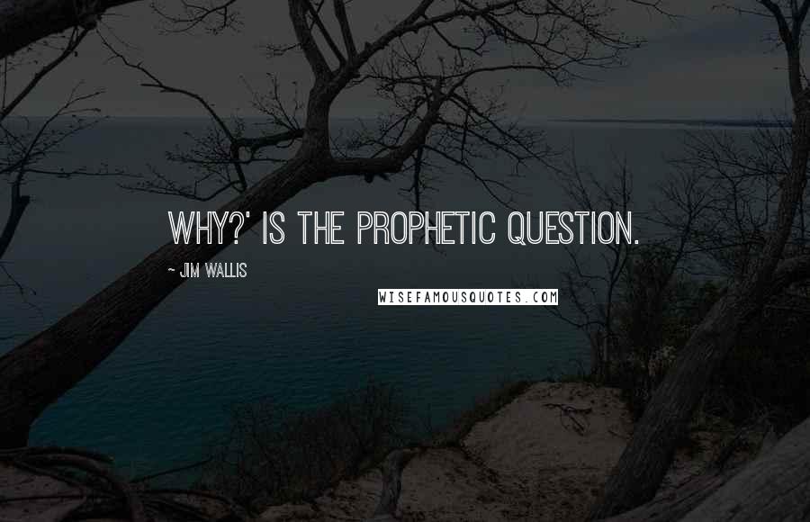 Jim Wallis Quotes: Why?' is the prophetic question.