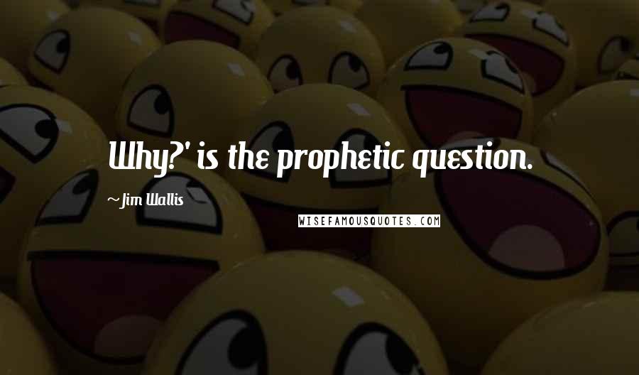 Jim Wallis Quotes: Why?' is the prophetic question.