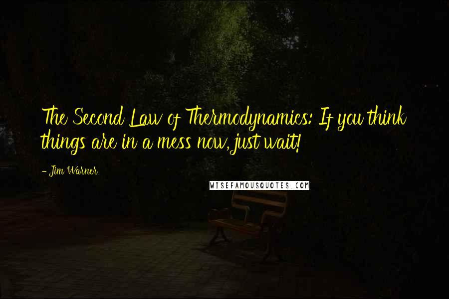 Jim Warner Quotes: The Second Law of Thermodynamics: If you think things are in a mess now, just wait!