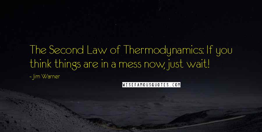 Jim Warner Quotes: The Second Law of Thermodynamics: If you think things are in a mess now, just wait!