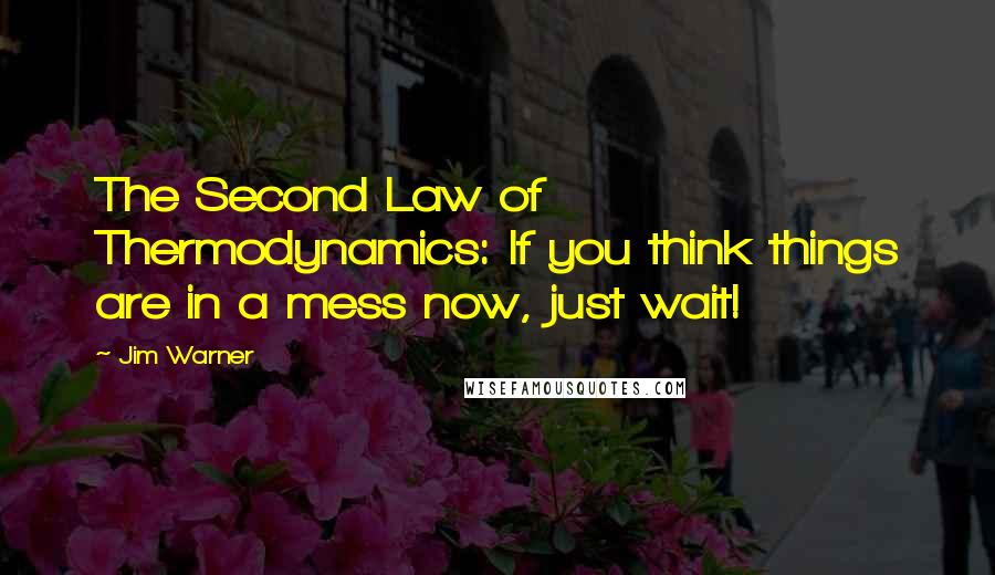 Jim Warner Quotes: The Second Law of Thermodynamics: If you think things are in a mess now, just wait!