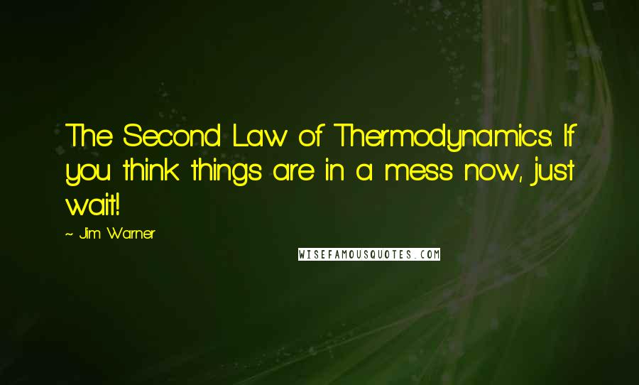 Jim Warner Quotes: The Second Law of Thermodynamics: If you think things are in a mess now, just wait!