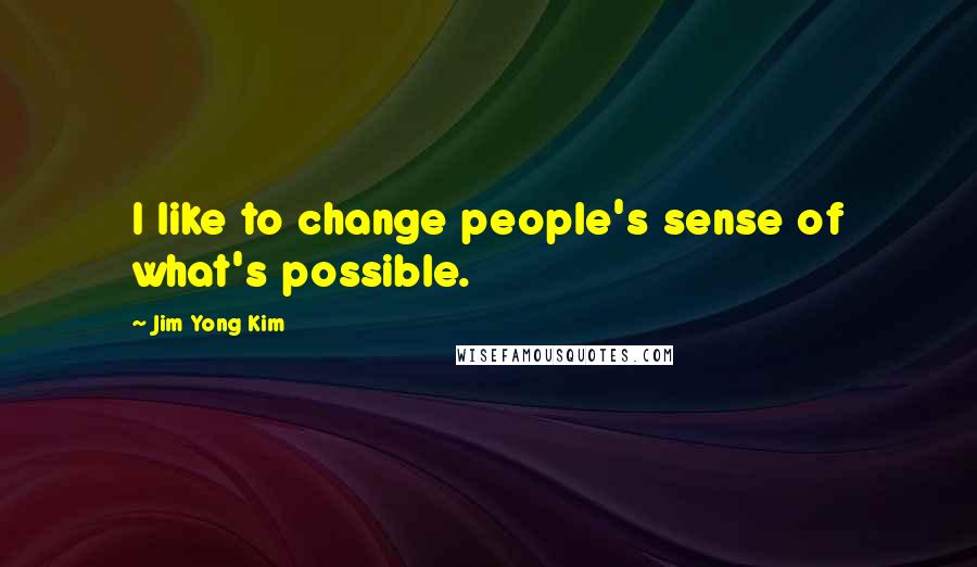 Jim Yong Kim Quotes: I like to change people's sense of what's possible.