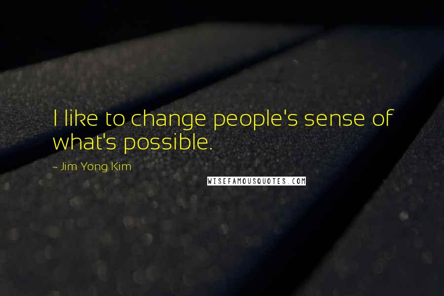 Jim Yong Kim Quotes: I like to change people's sense of what's possible.