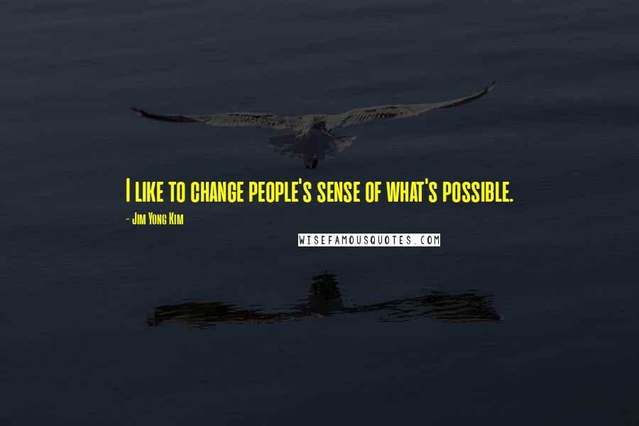 Jim Yong Kim Quotes: I like to change people's sense of what's possible.