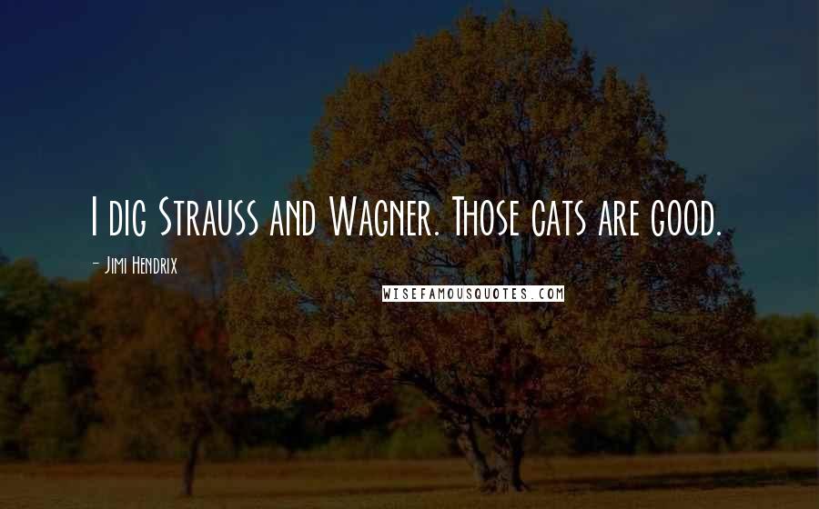 Jimi Hendrix Quotes: I dig Strauss and Wagner. Those cats are good.