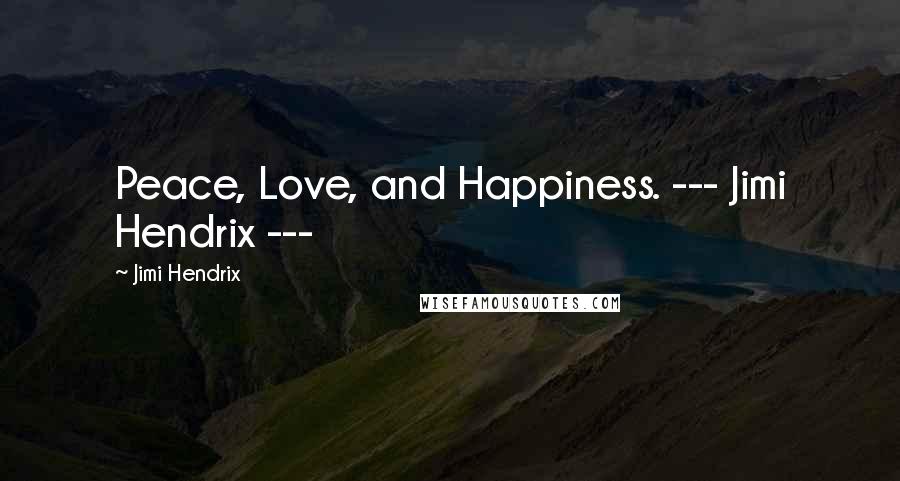 Jimi Hendrix Quotes: Peace, Love, and Happiness. --- Jimi Hendrix ---