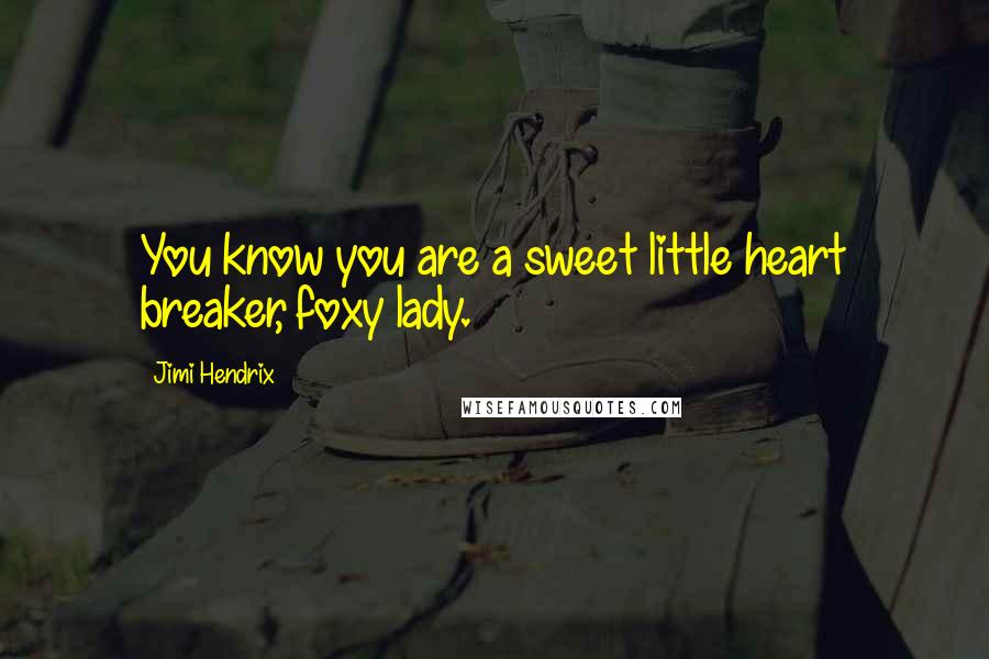 Jimi Hendrix Quotes: You know you are a sweet little heart breaker, foxy lady.