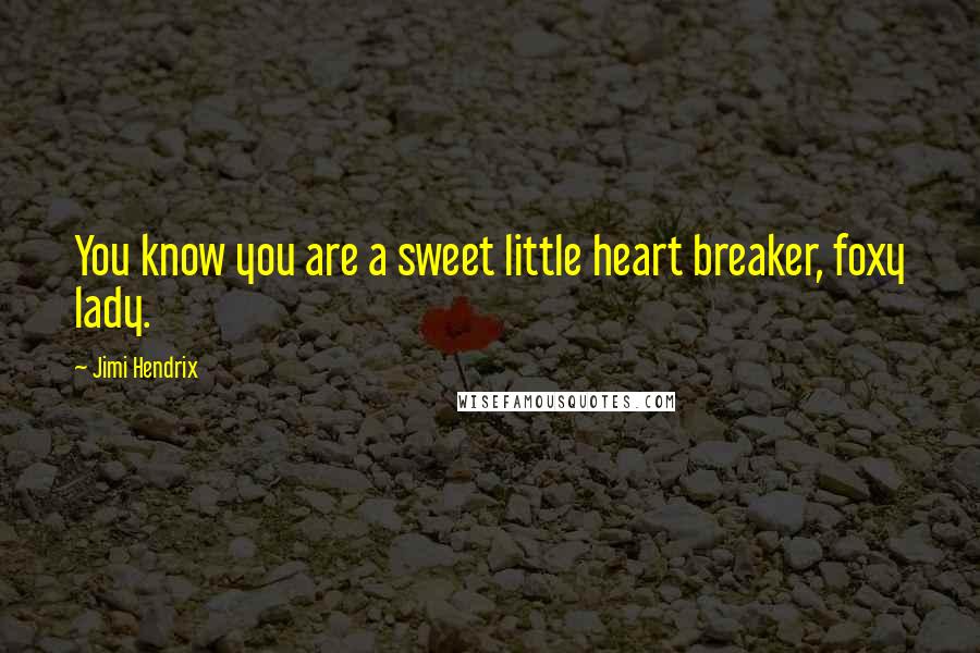 Jimi Hendrix Quotes: You know you are a sweet little heart breaker, foxy lady.