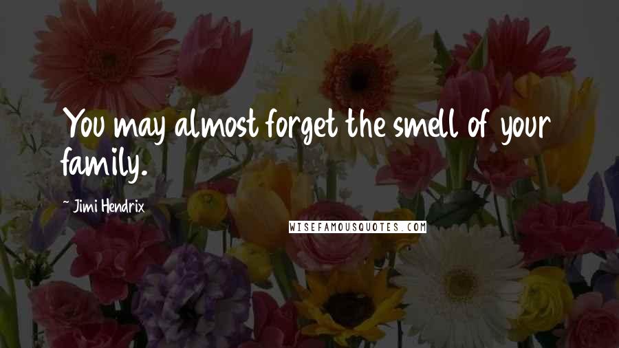 Jimi Hendrix Quotes: You may almost forget the smell of your family.