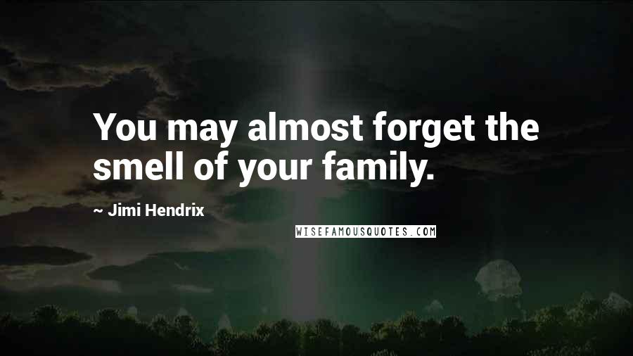 Jimi Hendrix Quotes: You may almost forget the smell of your family.