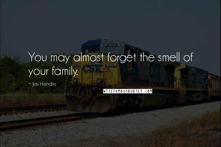 Jimi Hendrix Quotes: You may almost forget the smell of your family.