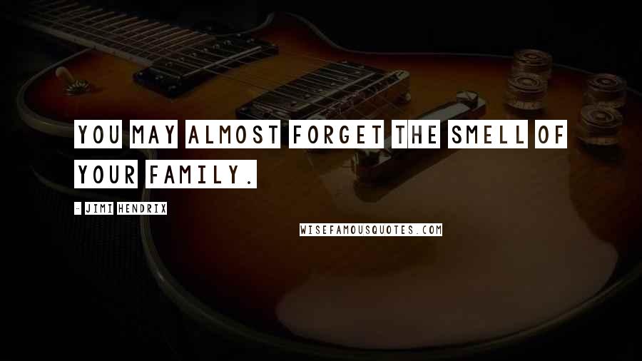 Jimi Hendrix Quotes: You may almost forget the smell of your family.