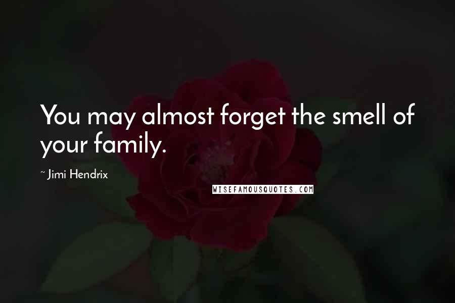 Jimi Hendrix Quotes: You may almost forget the smell of your family.