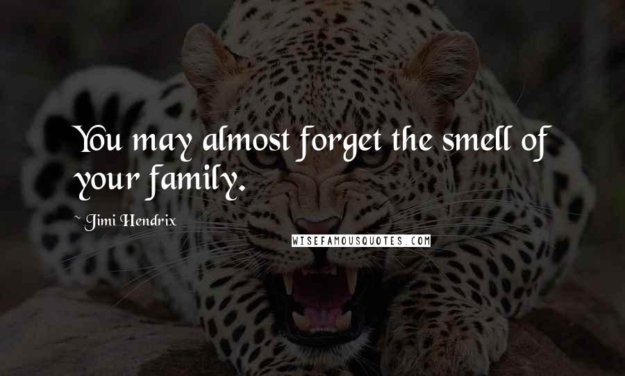 Jimi Hendrix Quotes: You may almost forget the smell of your family.