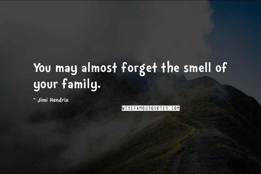 Jimi Hendrix Quotes: You may almost forget the smell of your family.