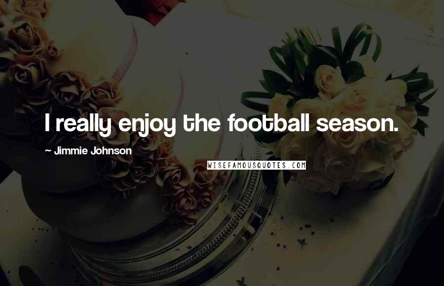 Jimmie Johnson Quotes: I really enjoy the football season.