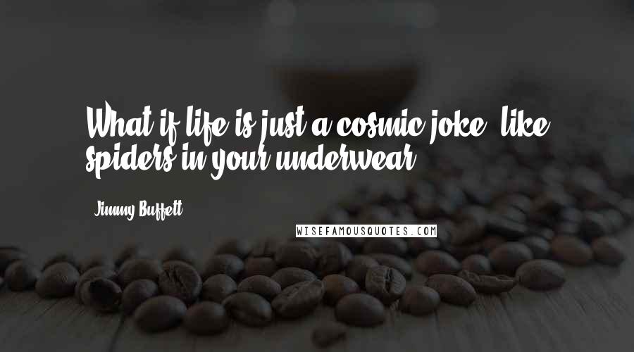 Jimmy Buffett Quotes: What if life is just a cosmic joke, like spiders in your underwear.